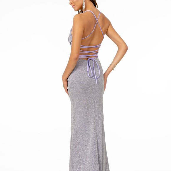 Sheath Glittered Leg Slit Evening Dress GSGL1831 - Picture 2 of 5